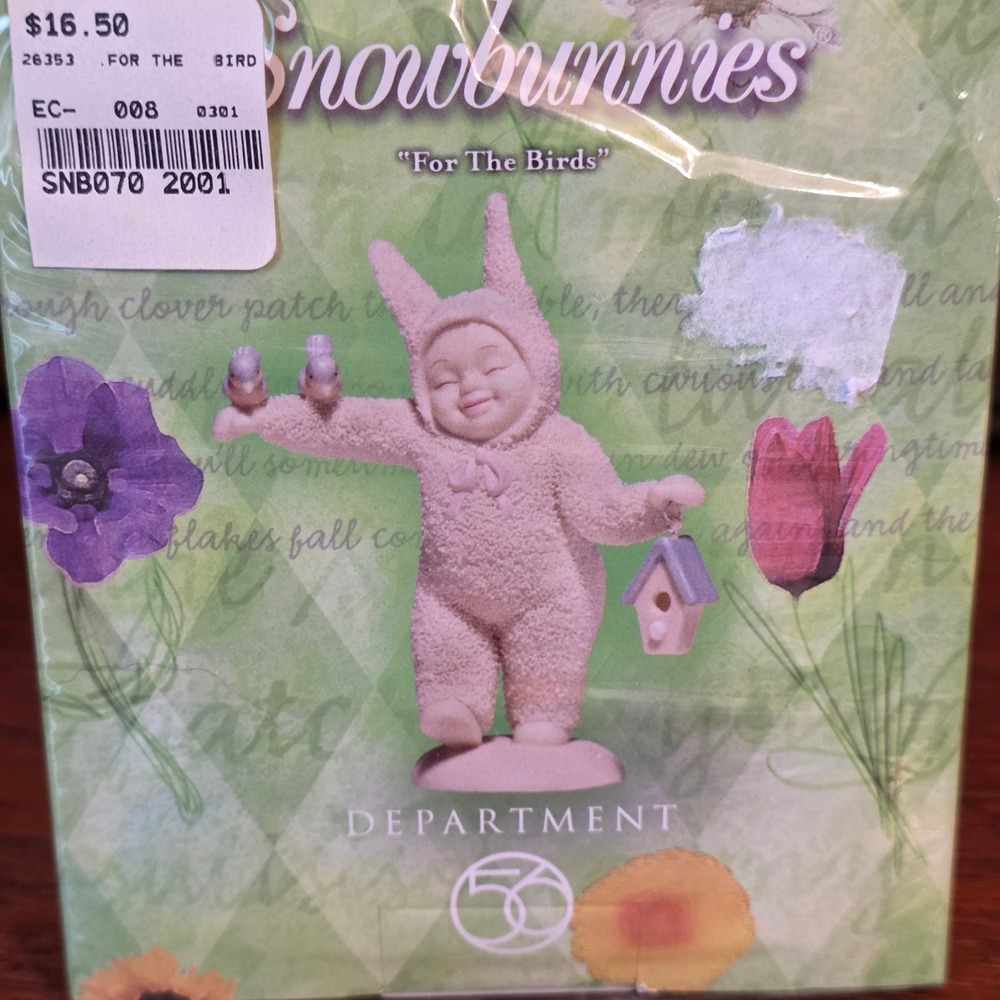 DEPARTMENT 56 Snowbunnies For‎ The Birds Figurine Vintage 2000 SEALED BOX